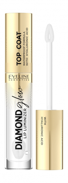 Eveline Diamond Glow Lip Luminizer&nbsp;Блеск для губ с гиалуроновой кислотой и витамином С | 01 Transparent Top Coat