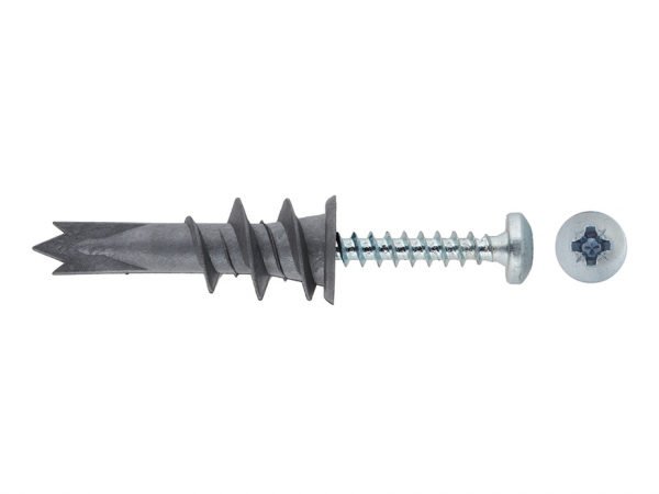 Дюбель для листовых материалов Hard-Fix/Wenzo PBAM 4,5×35 мм нейлон усиленный с шурупом (30 шт.)