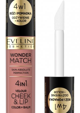 Eveline Wonder Match 4-in-1 Velour Cheek & Lip Color Balm Жидкая помада-румяна для лица | 01