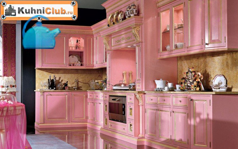 Кухня в розовых тонах: стили, сочетания, примеры