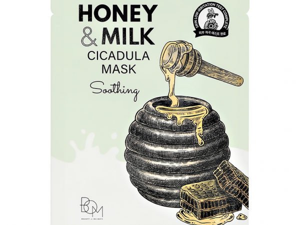 Маска для лица `BOM` с экстрактами центеллы азиатской, мёда и молочными протеинами (успокаивающая)25 г