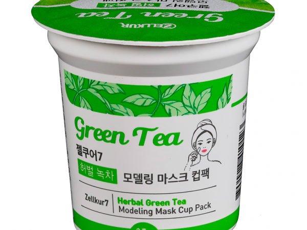 Маска для лица `ZELLKUR` альгинатная с экстрактом зеленого чая (успокаивающая) 25 г
