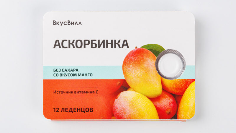 Аскорбинка без сахара со вкусом манго